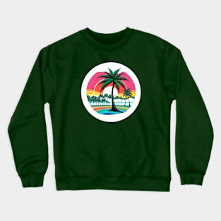 Summer Vibes - Retro, Psychedelic Palm Beach Shirt Crewneck Sweatshirt